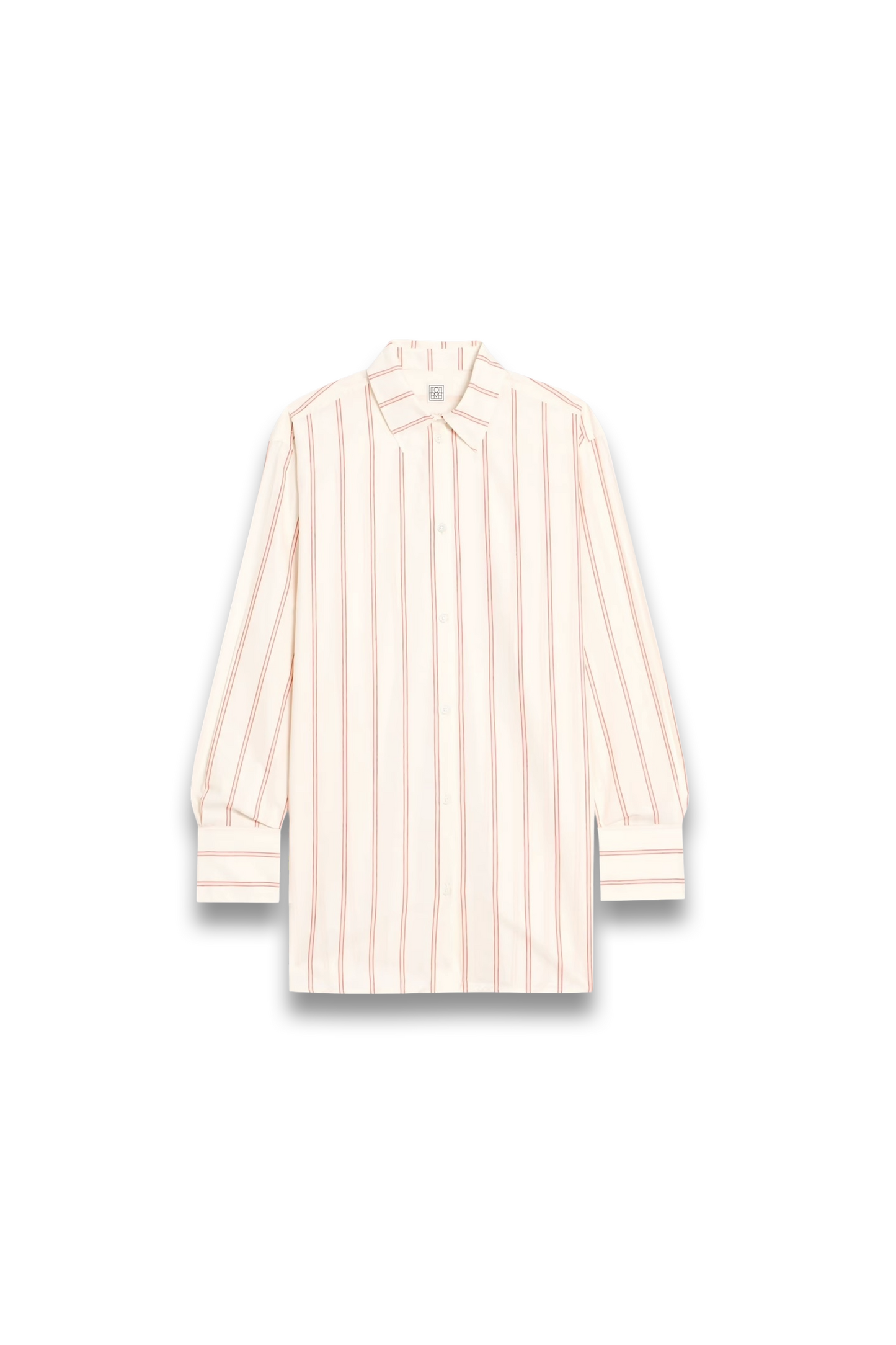 Striped Cotton Silk-blend Shirt in Ecru