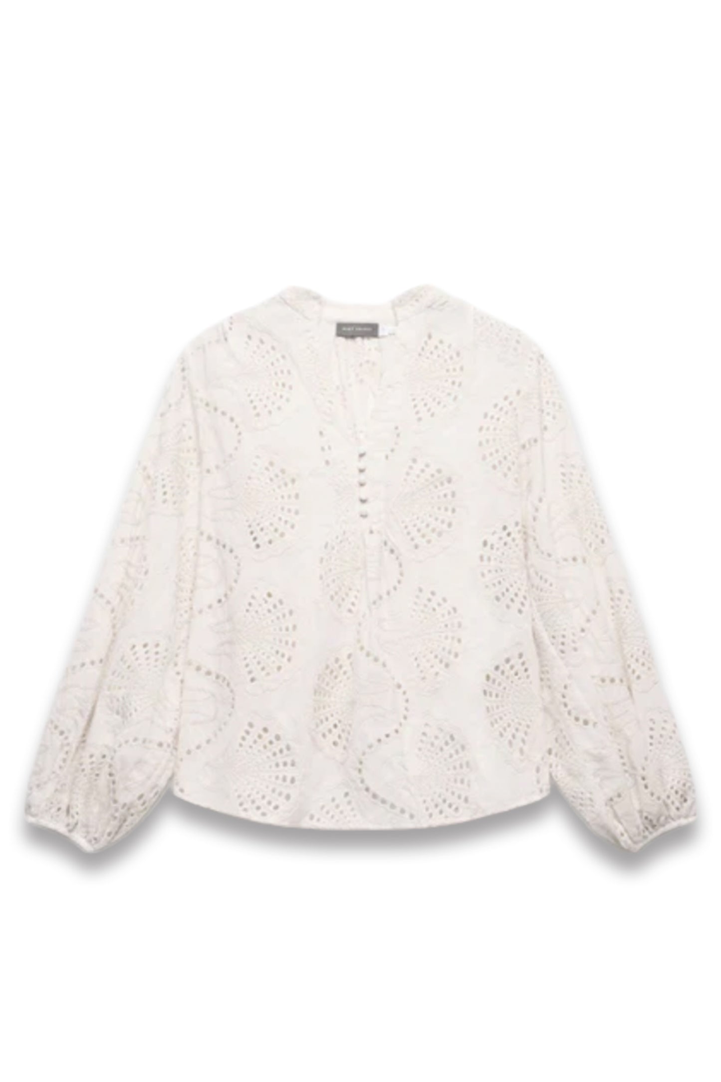 Cream Broderie Cotton Blouse