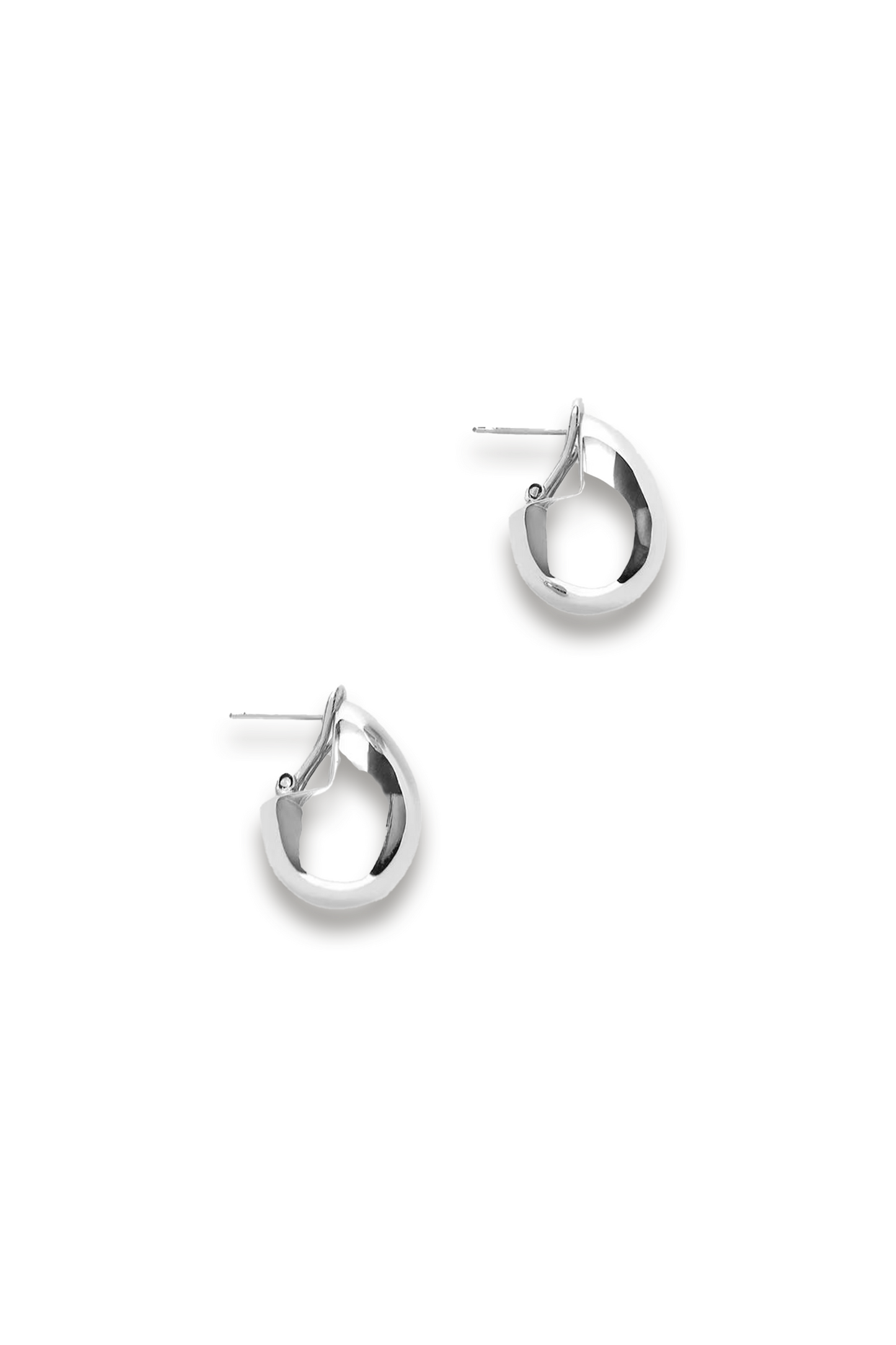 Silver-plated Oval Earrings
