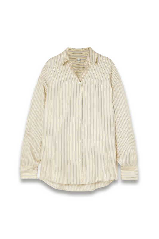 Oversized Striped Silk Shirt