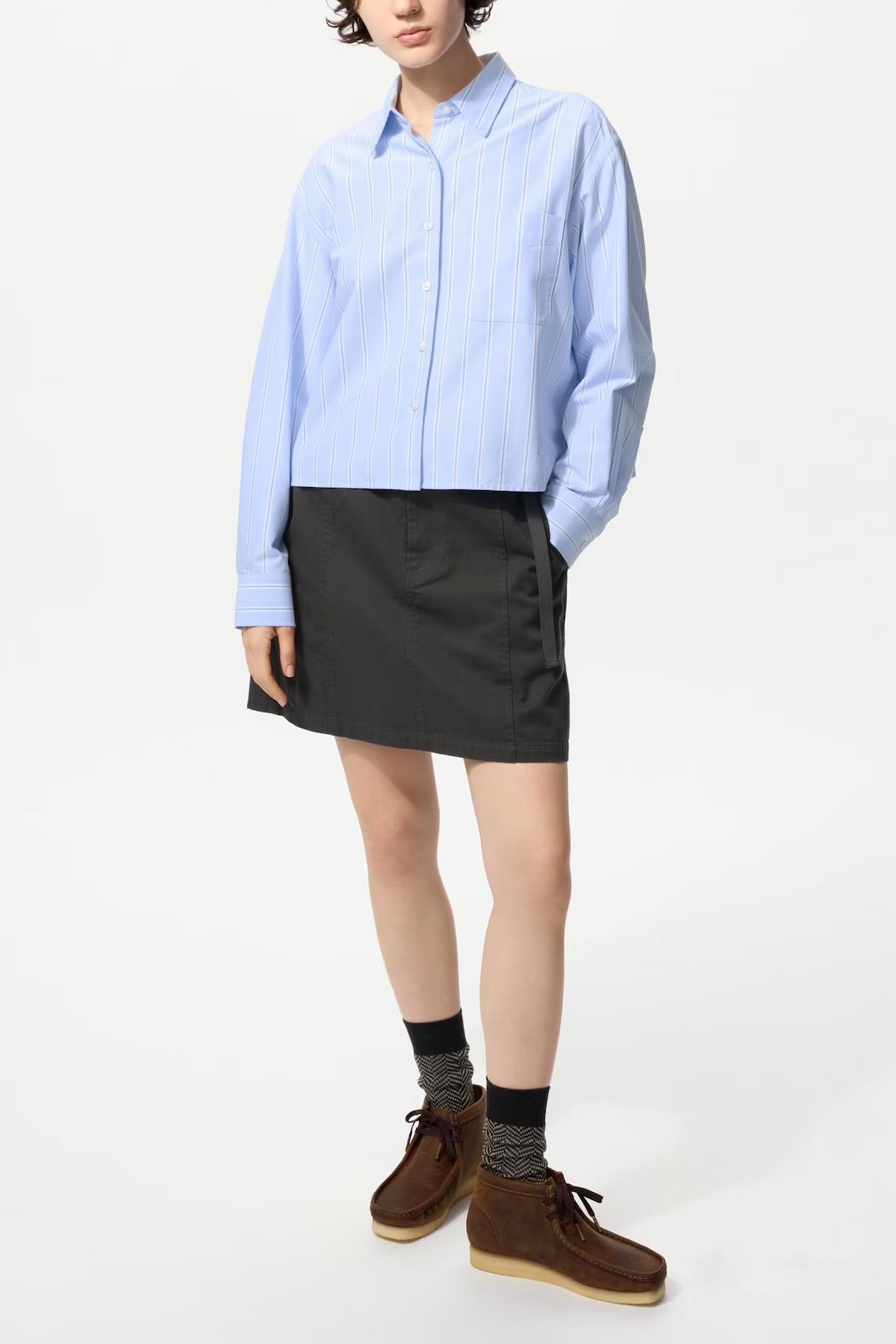 Oxford Boxy Shirt in Stripe Blue