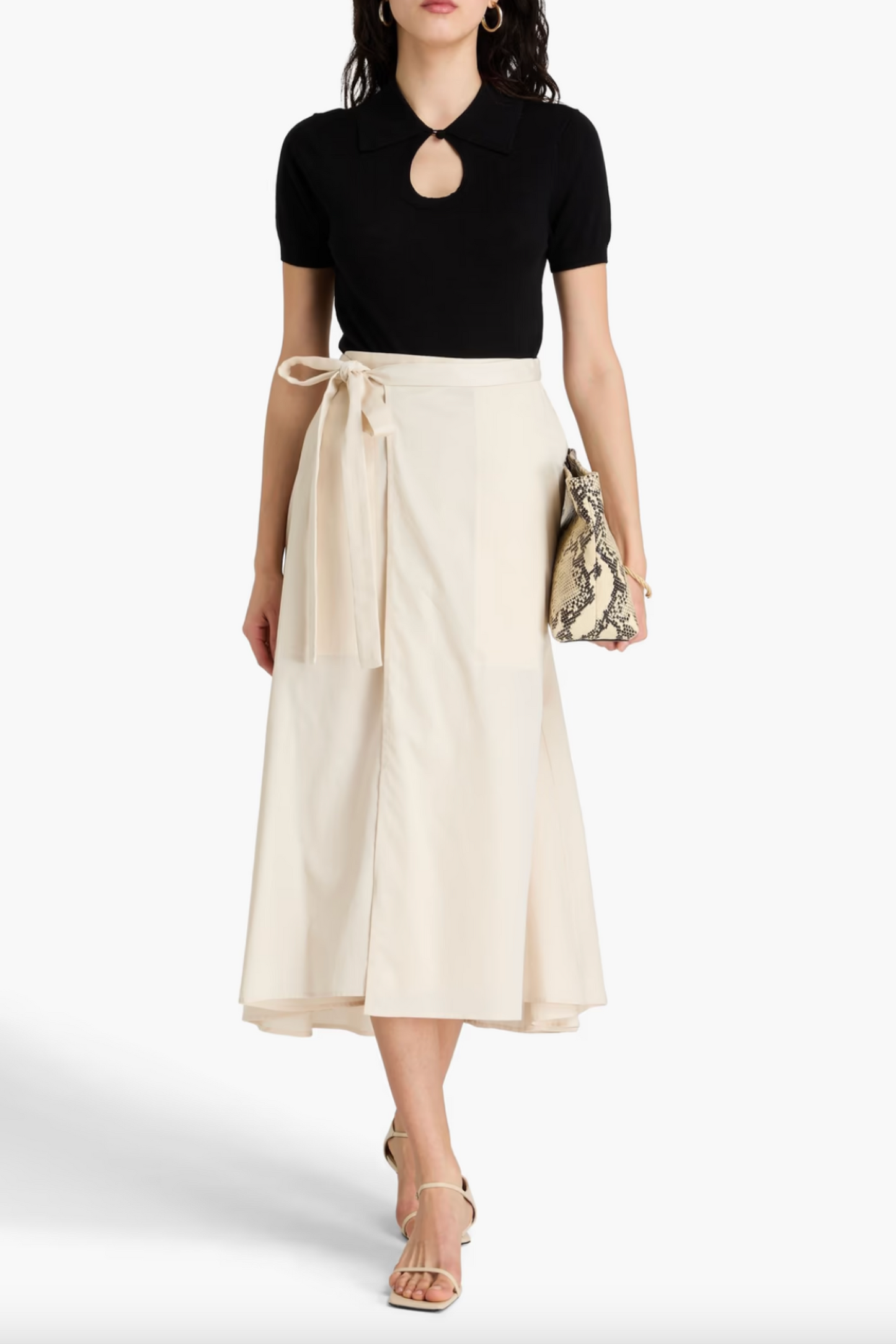 Alix Cotton-Poplin Midi Wrap Skirt
