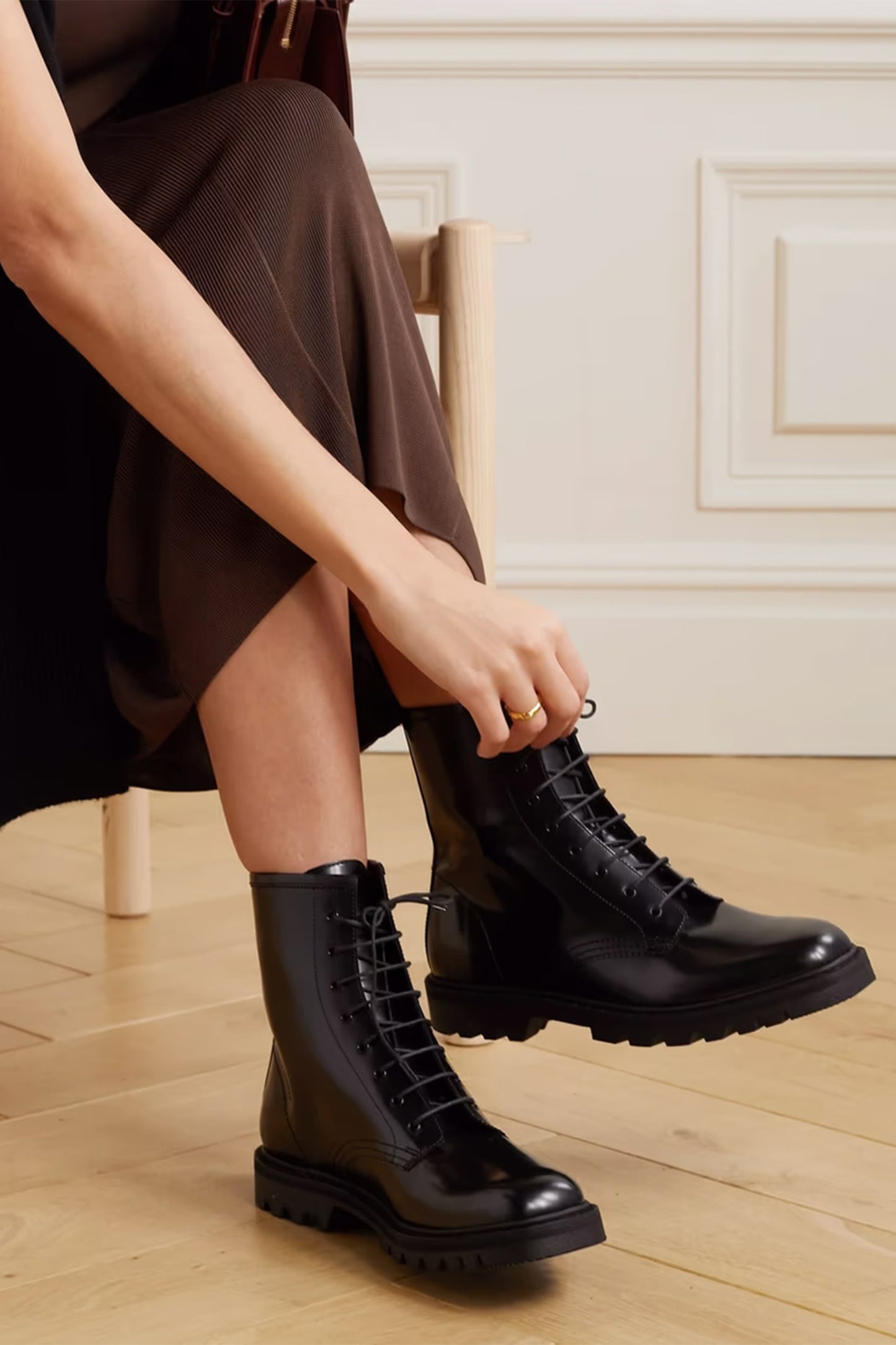 Ranger lace-up leather ankle boots