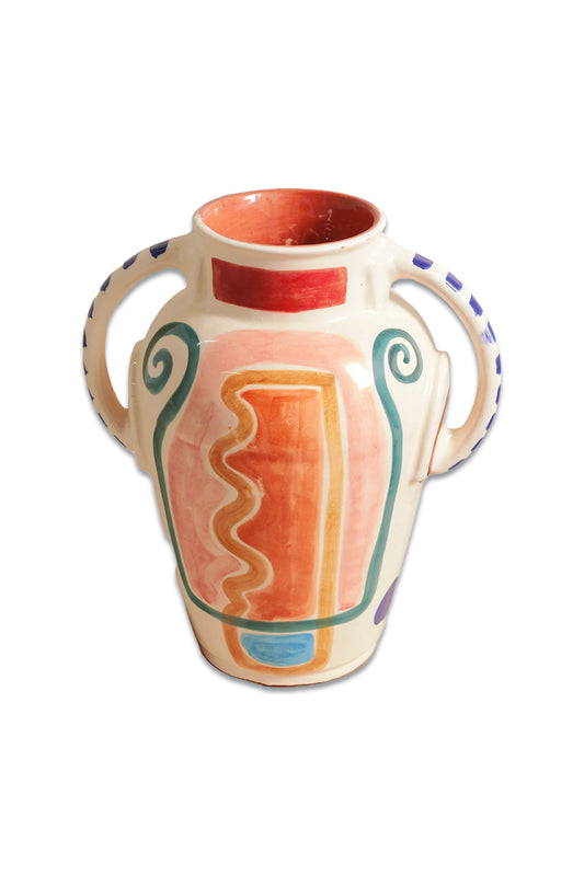 Le Palmier Painted Terracotta Vase