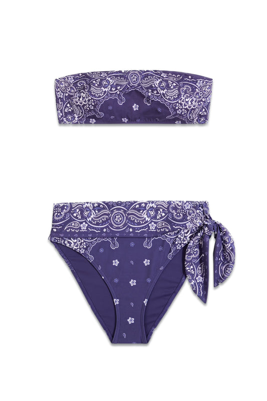 Printed Bandeau Bikini Top