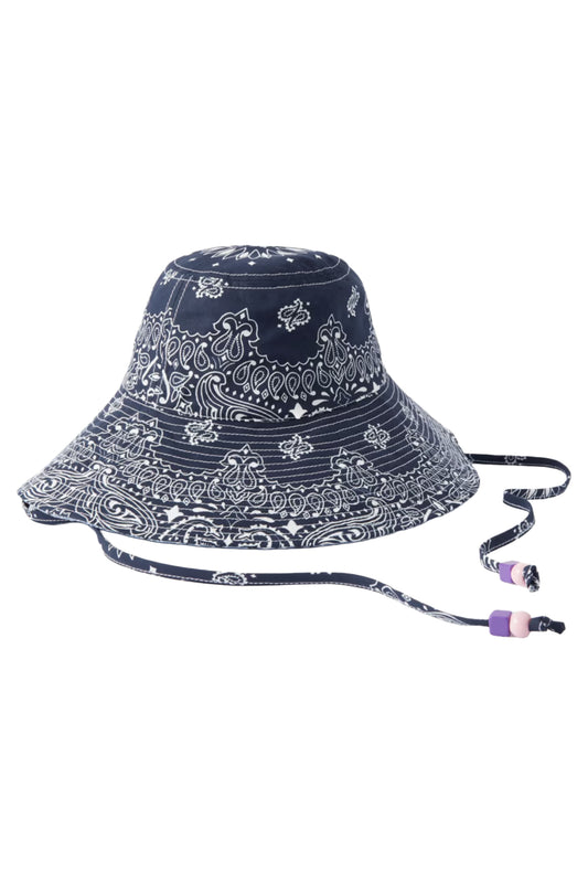 Reversible Bead-Embellished Paisley-Print Cotton Bucket Hat