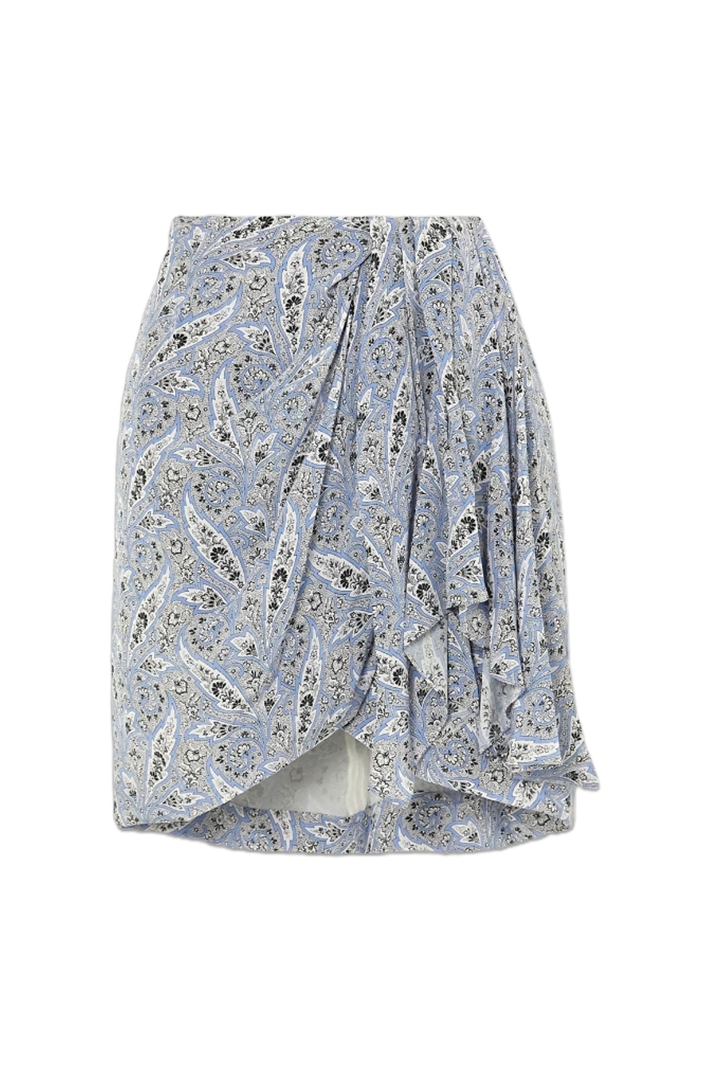Ixori Draped Paisley-Print Silk Crepe De Chine Mini Skirt