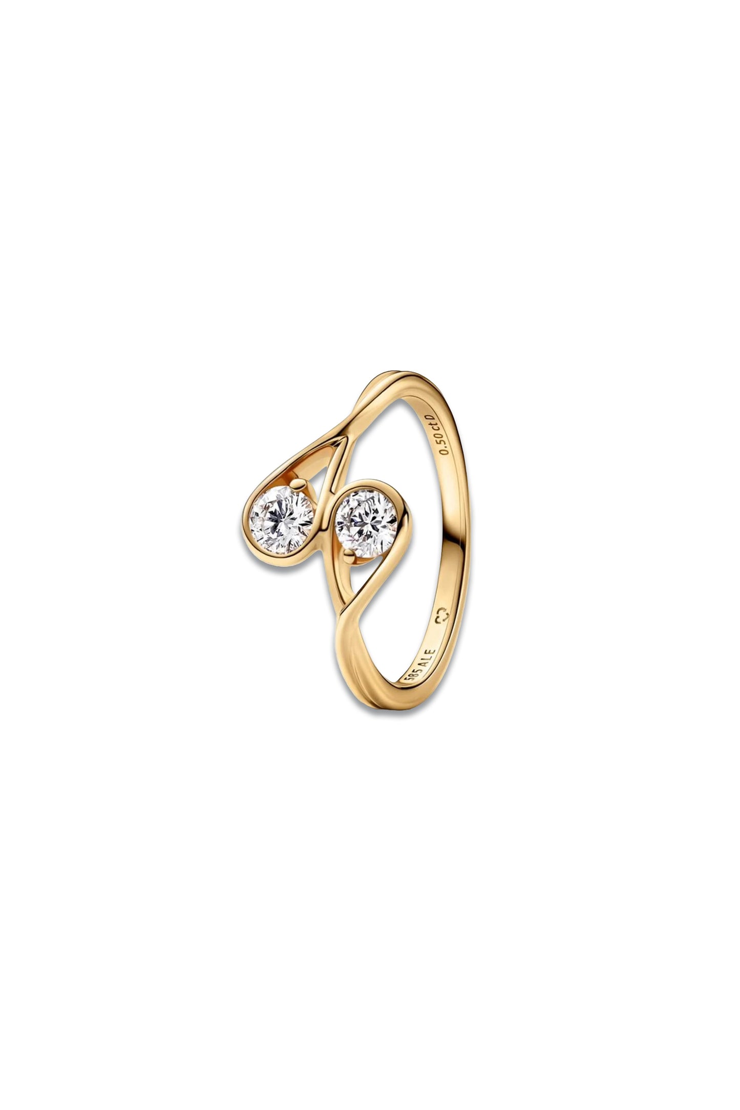 Pandora Infinite 14k Gold Double Lab-grown Diamond Ring