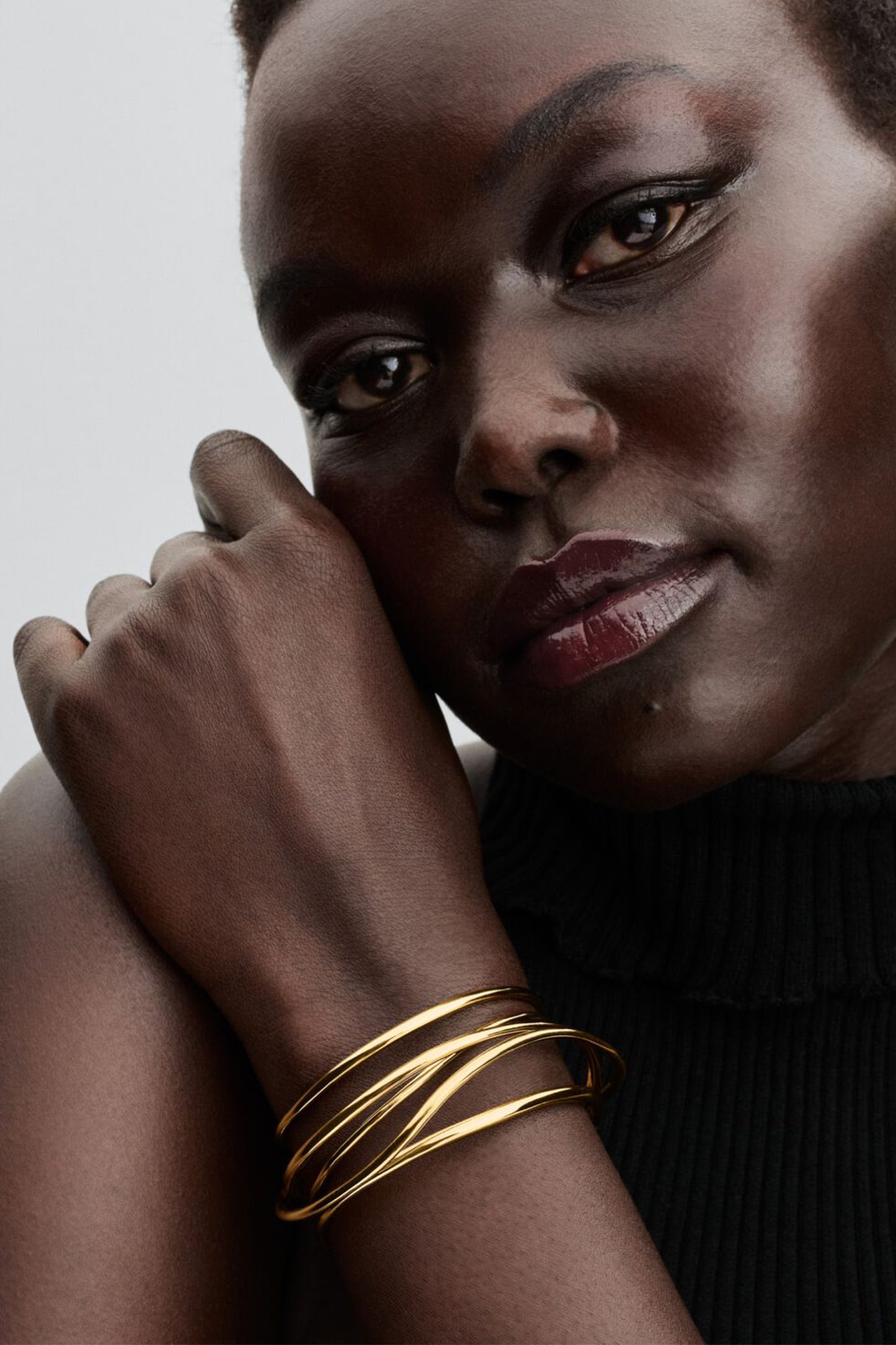 Organically Shaped Wired Open Bangle