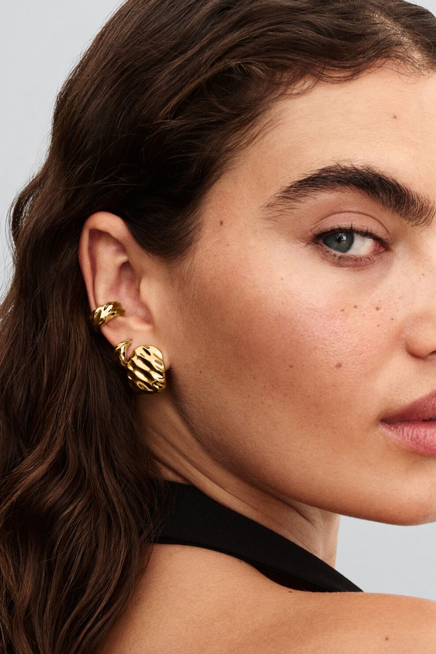 Rippled Wide Hoop Earrings