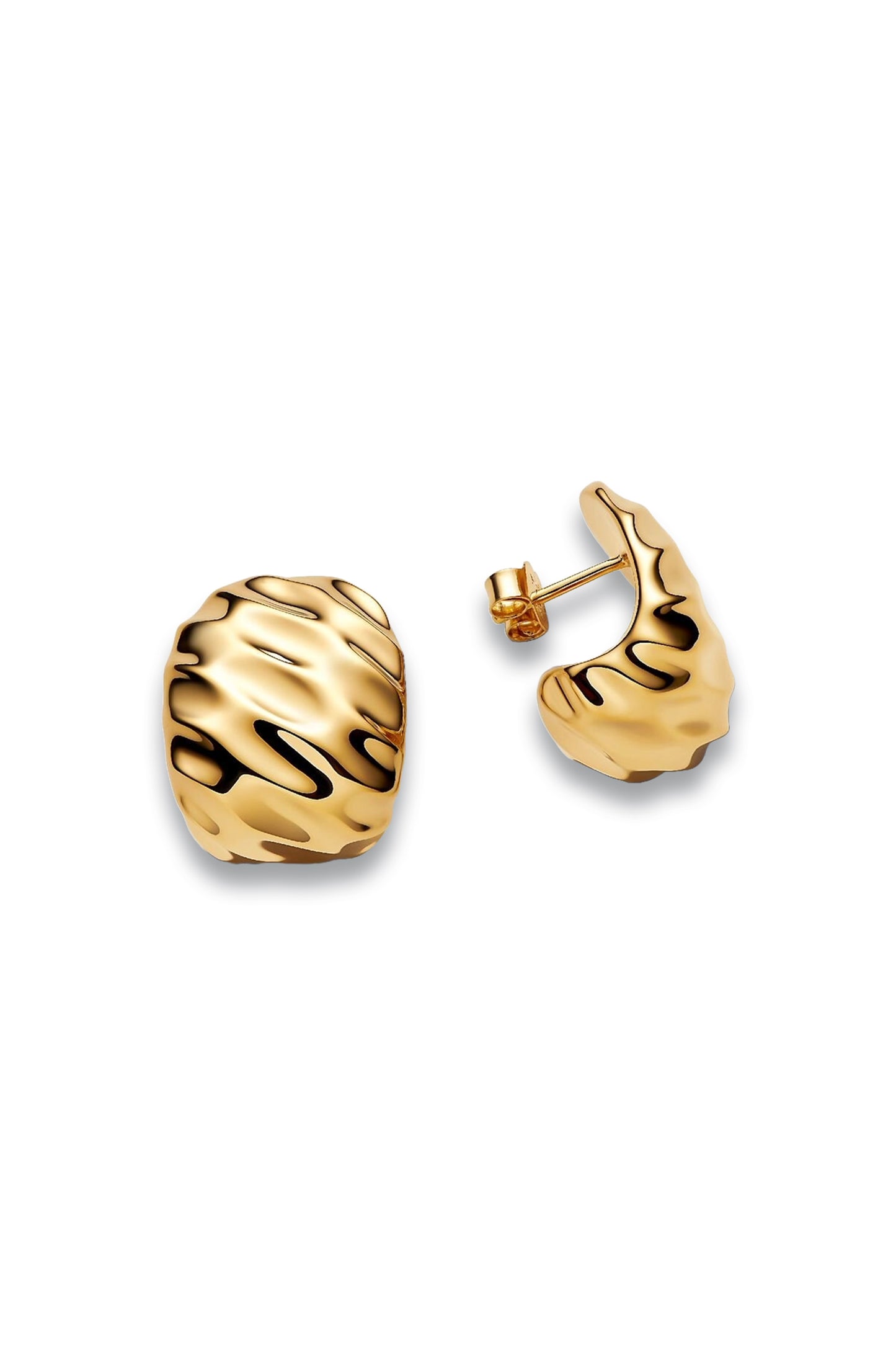 Rippled Wide Hoop Earrings