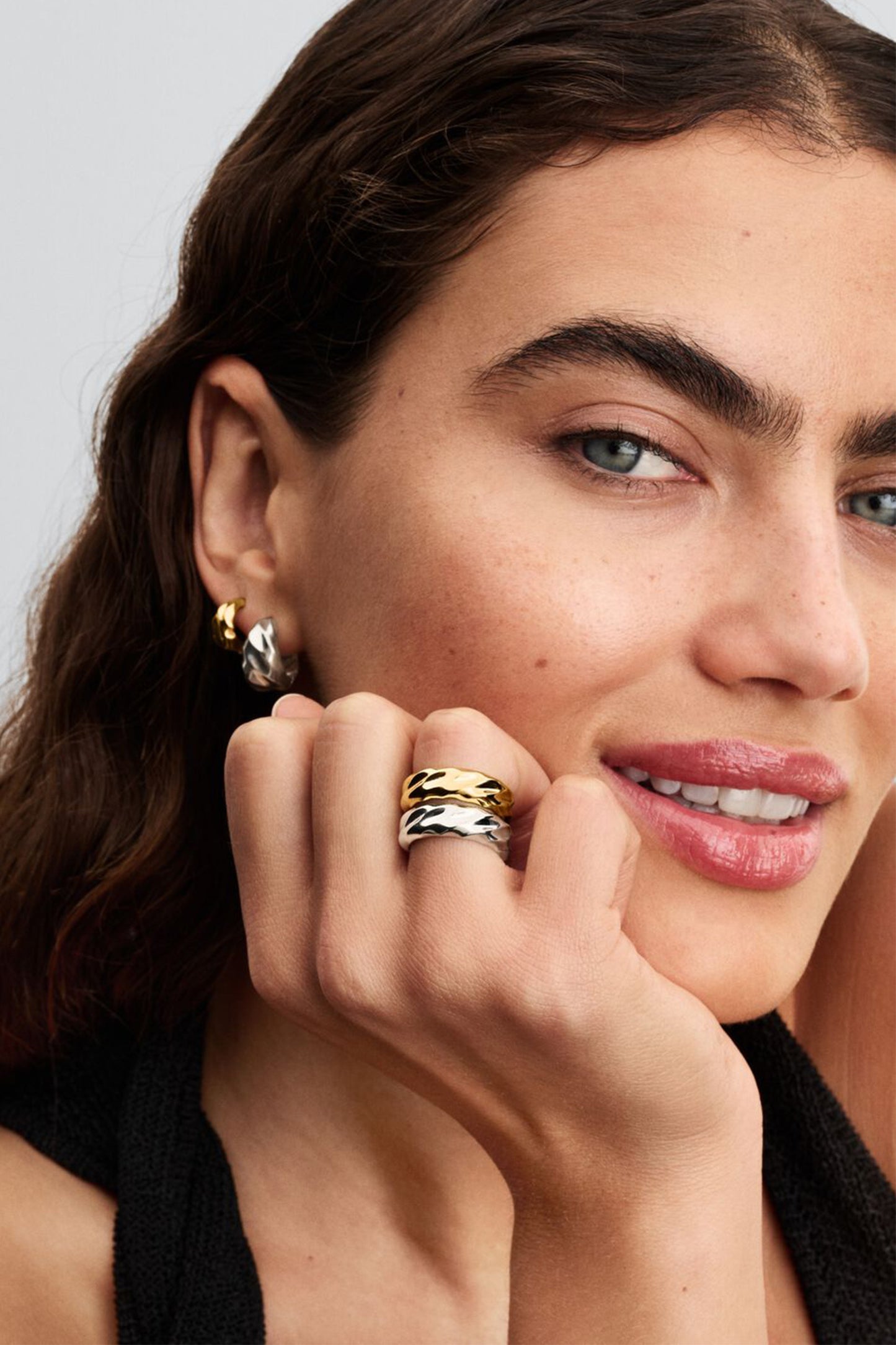 Rippled Wide Band Ring