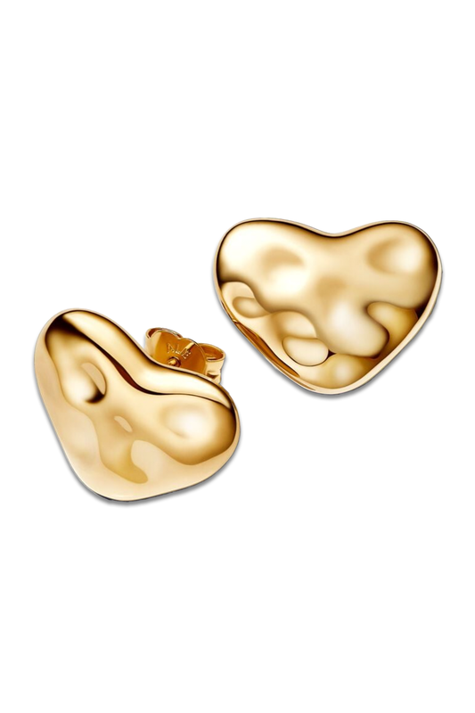 Heart 14k Gold-Plated Stud Earrings