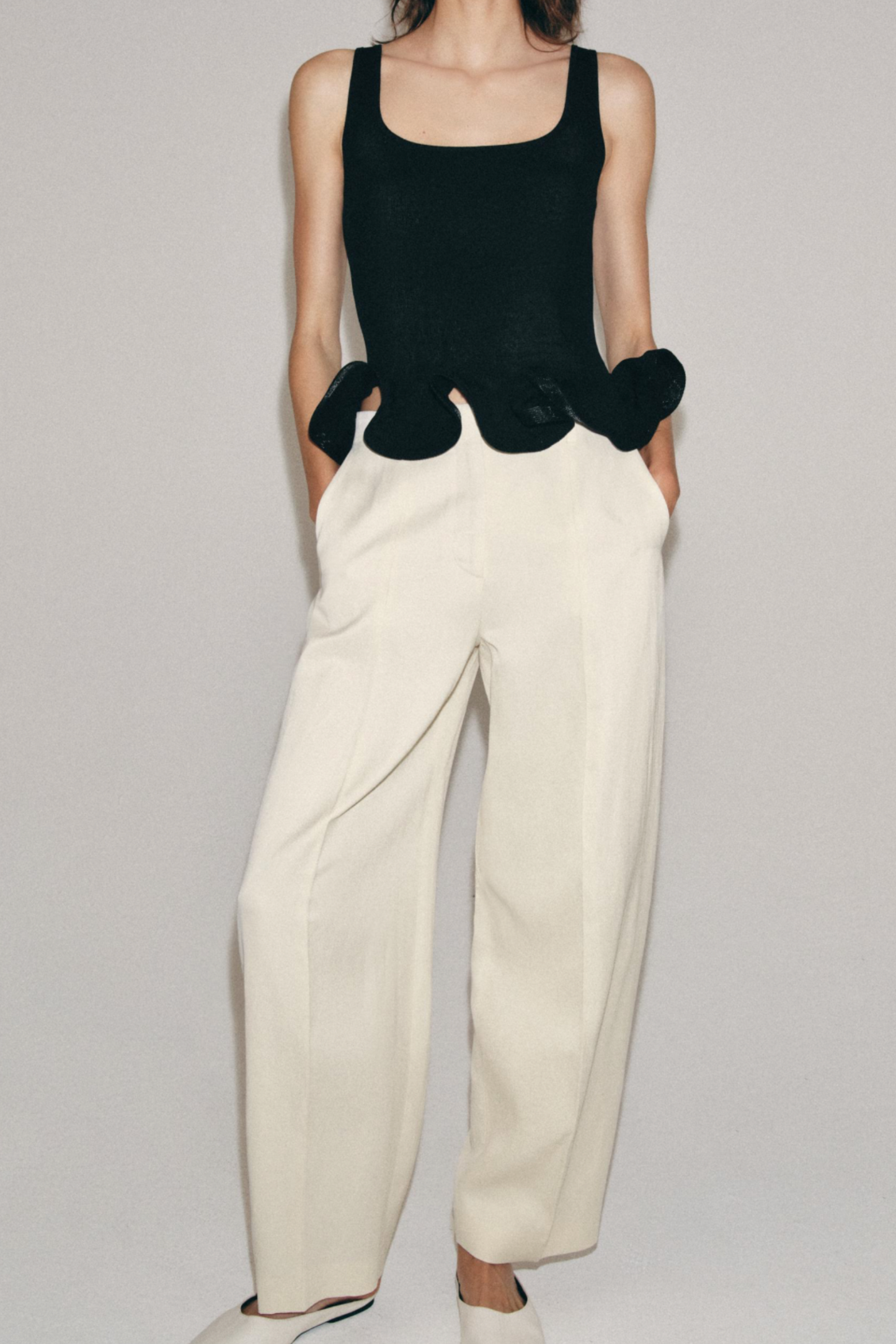 ZW Collection Ballon Trousers With Linen Blend
