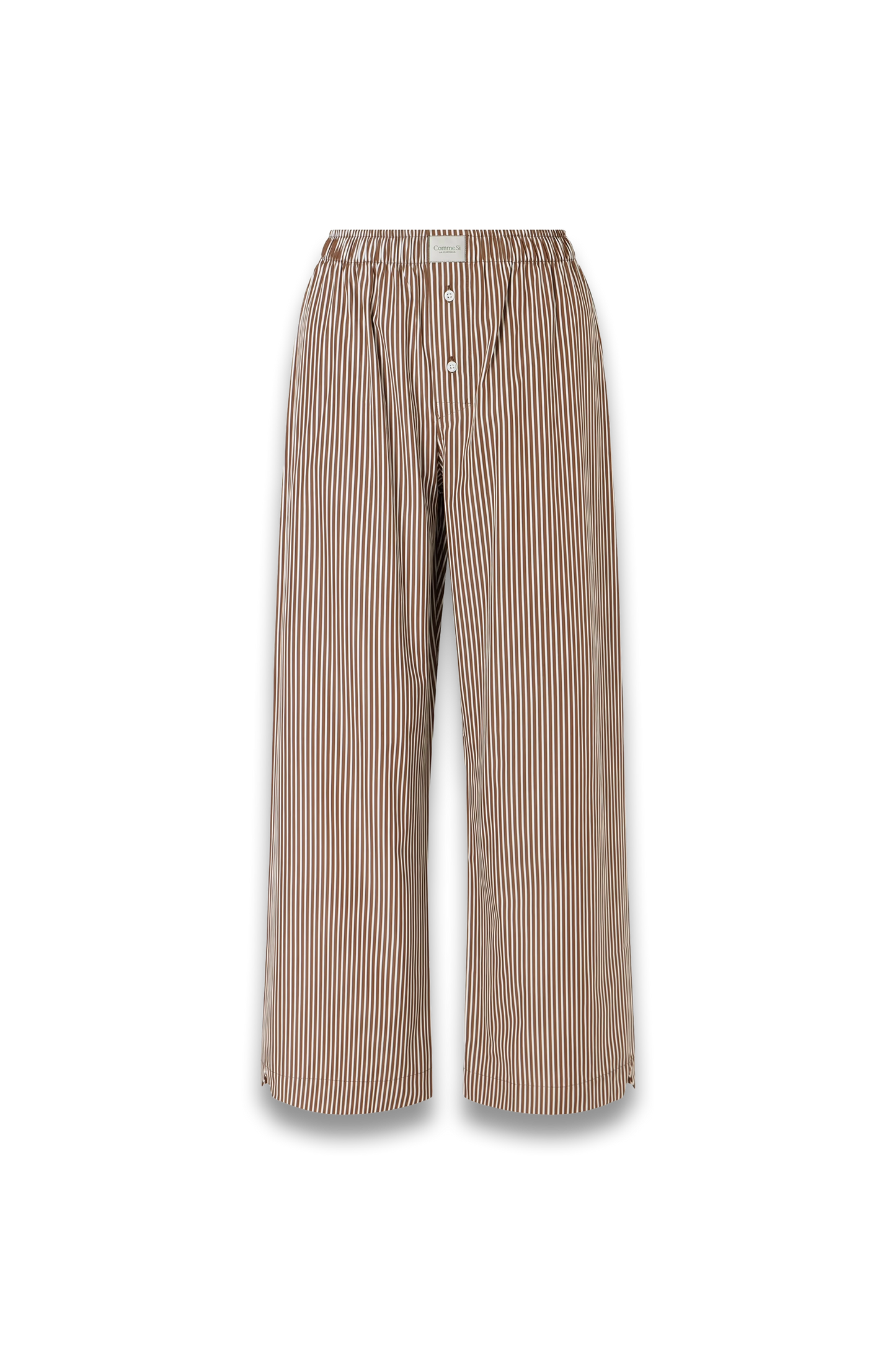 La Boxer Alta Striped Cotton-poplin Wide-leg Pants