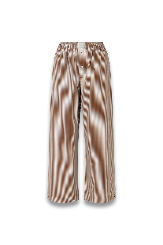 La Boxer Alta Striped Cotton-poplin Wide-leg Pants