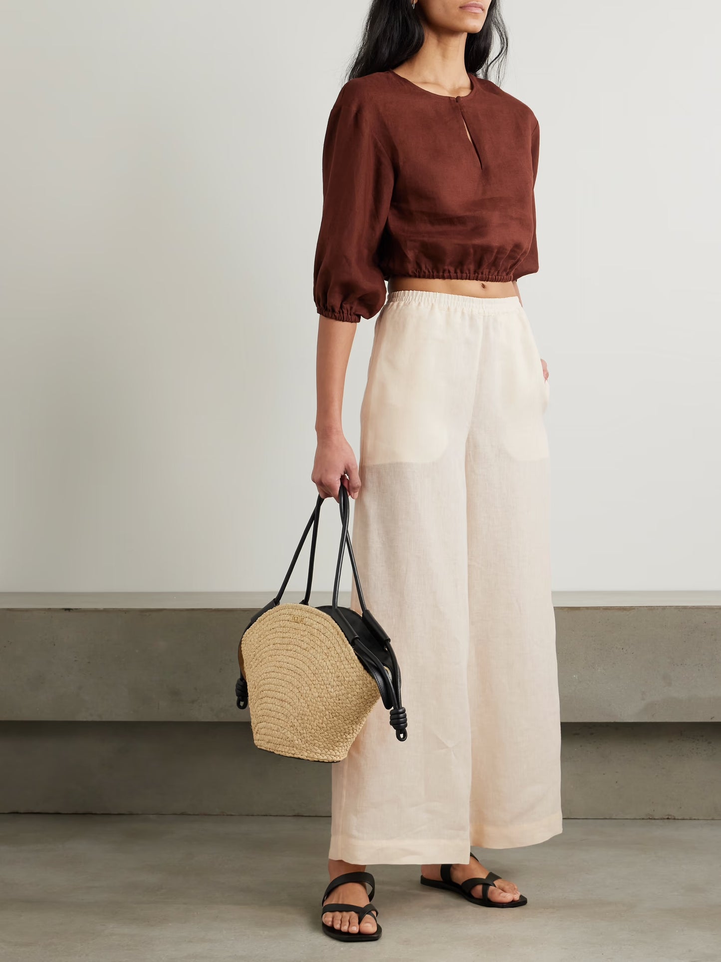 L'Intemporel Select Linen Wide-Leg Pants