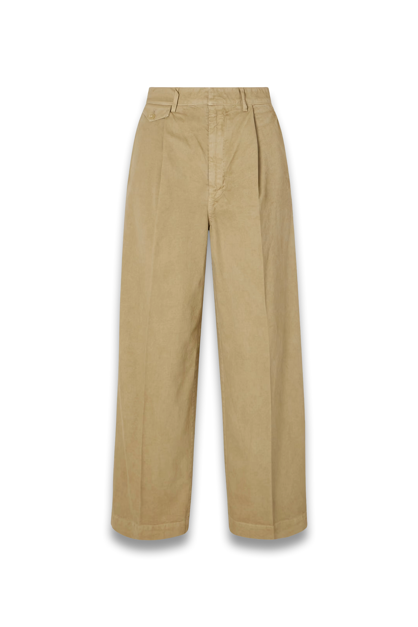 Garment-dyed Cotton-twill Wide-leg Pants