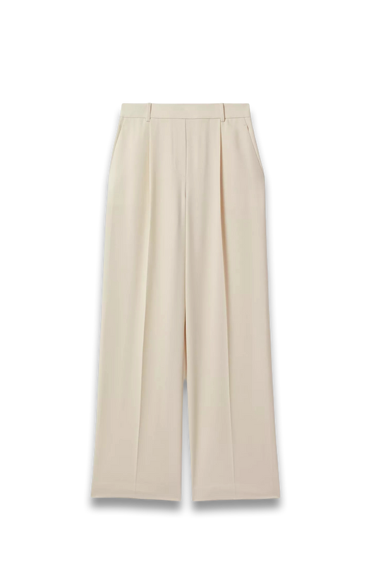 Eden Wide Leg Trousers in Cream