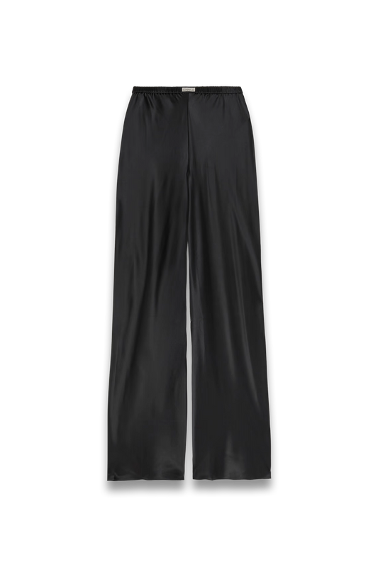 Appliquéd Silk-charmeuse Straight-leg Pants