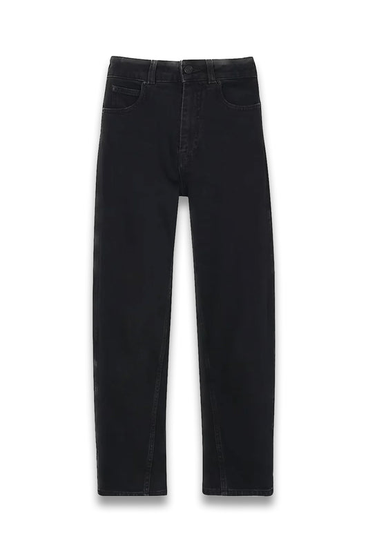 Black Stretch Barrel Leg Jean
