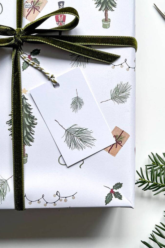Falling Pine Christmas Gift Tags