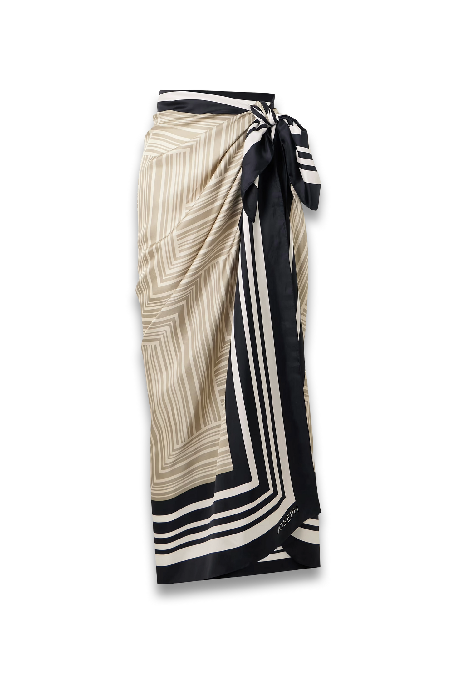 Nixie Striped Silk Satin-twill Pareo