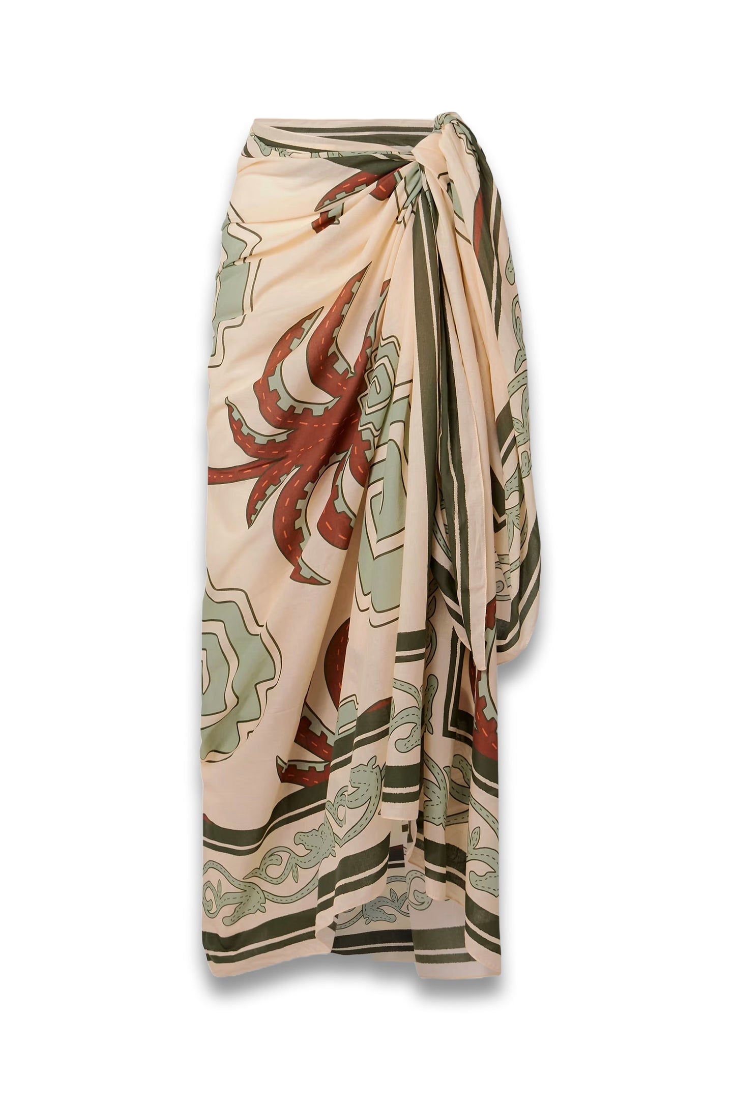 Printed Organic Cotton-Voile Pareo
