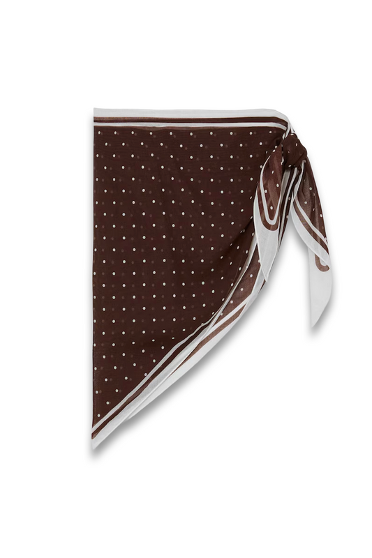 Polka-dot Beach Cover-up Sarong in Chocolate