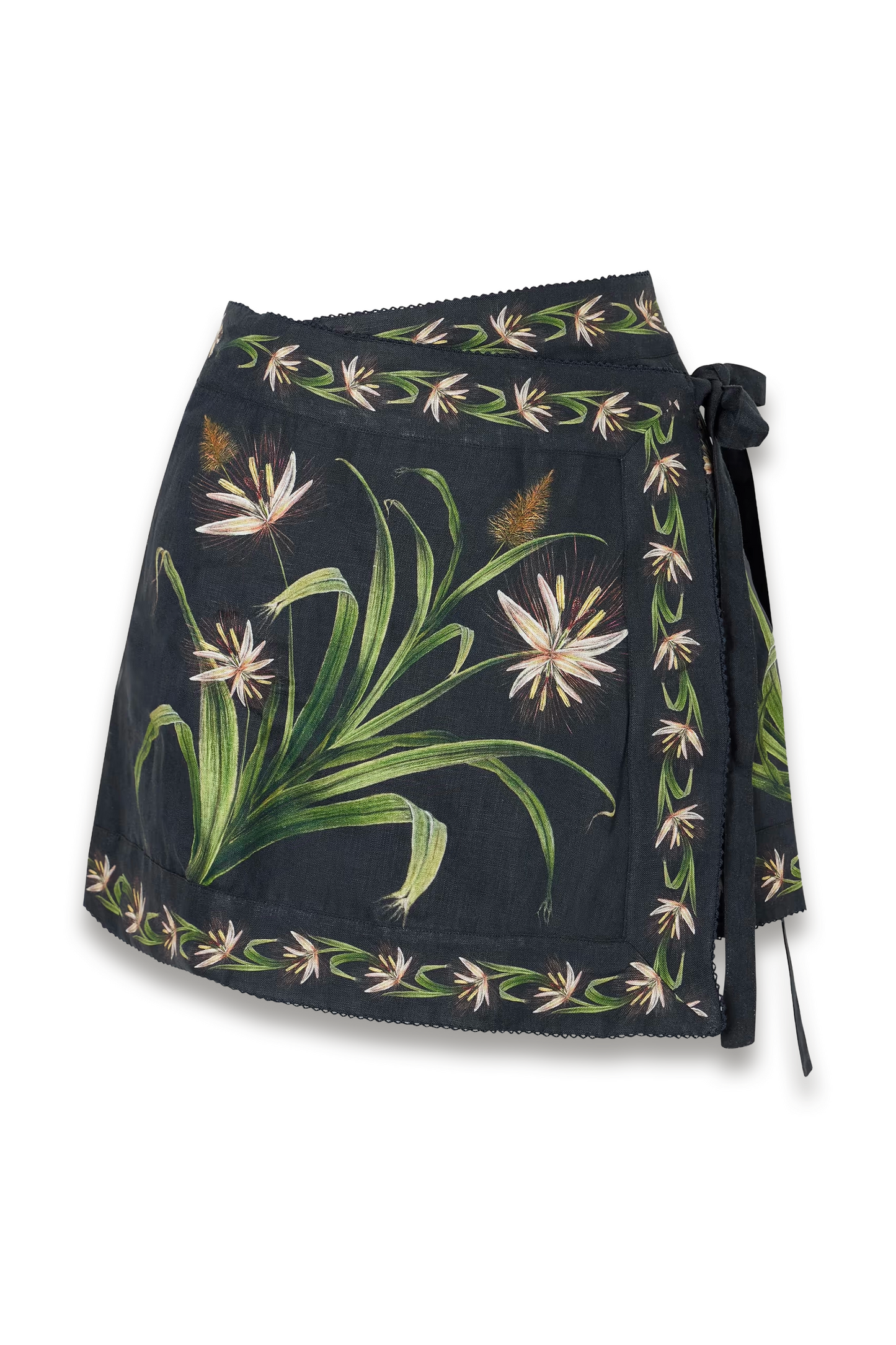 Luna Azucar Floral-print Self-tie Linen Pareo