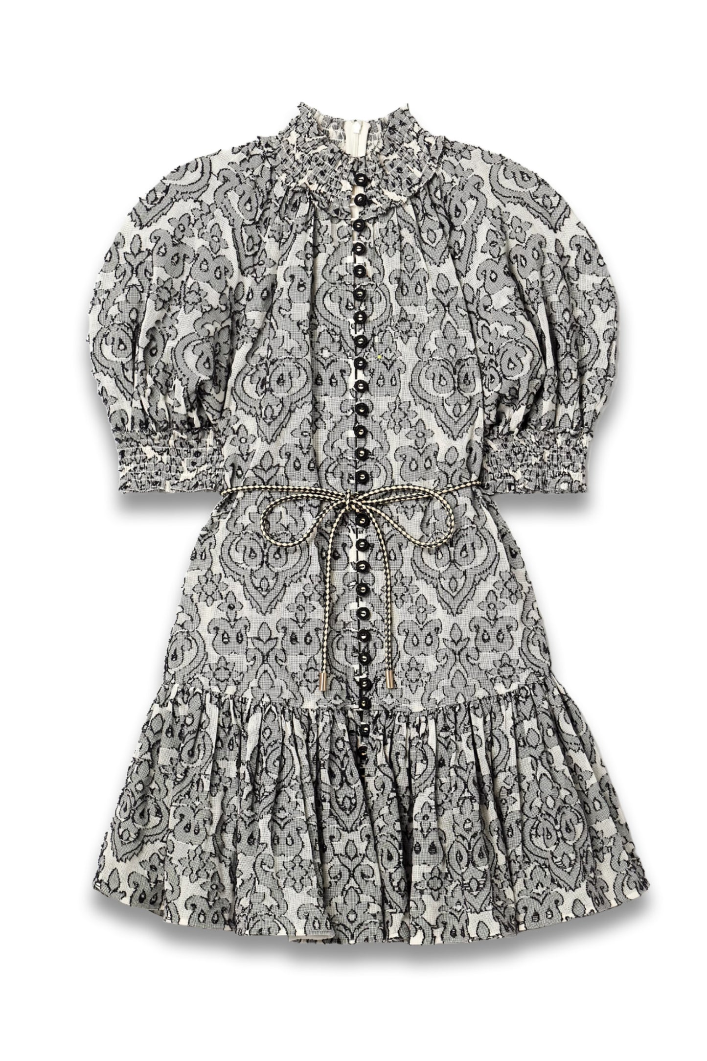 Wylie Belted Embroidered Cotton Mini Dress