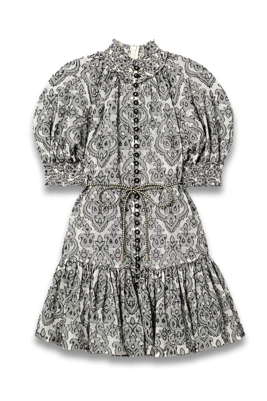 Wylie Belted Embroidered Cotton Mini Dress