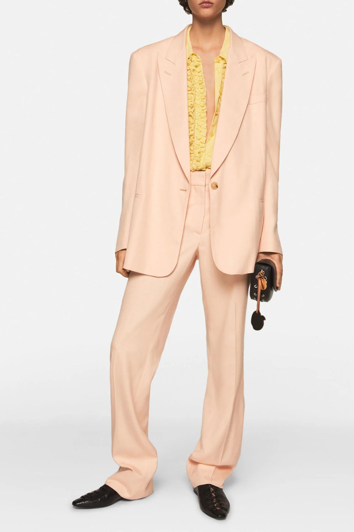 Single-Breasted Blazer And Mid-Rise Straight-Leg Trousers