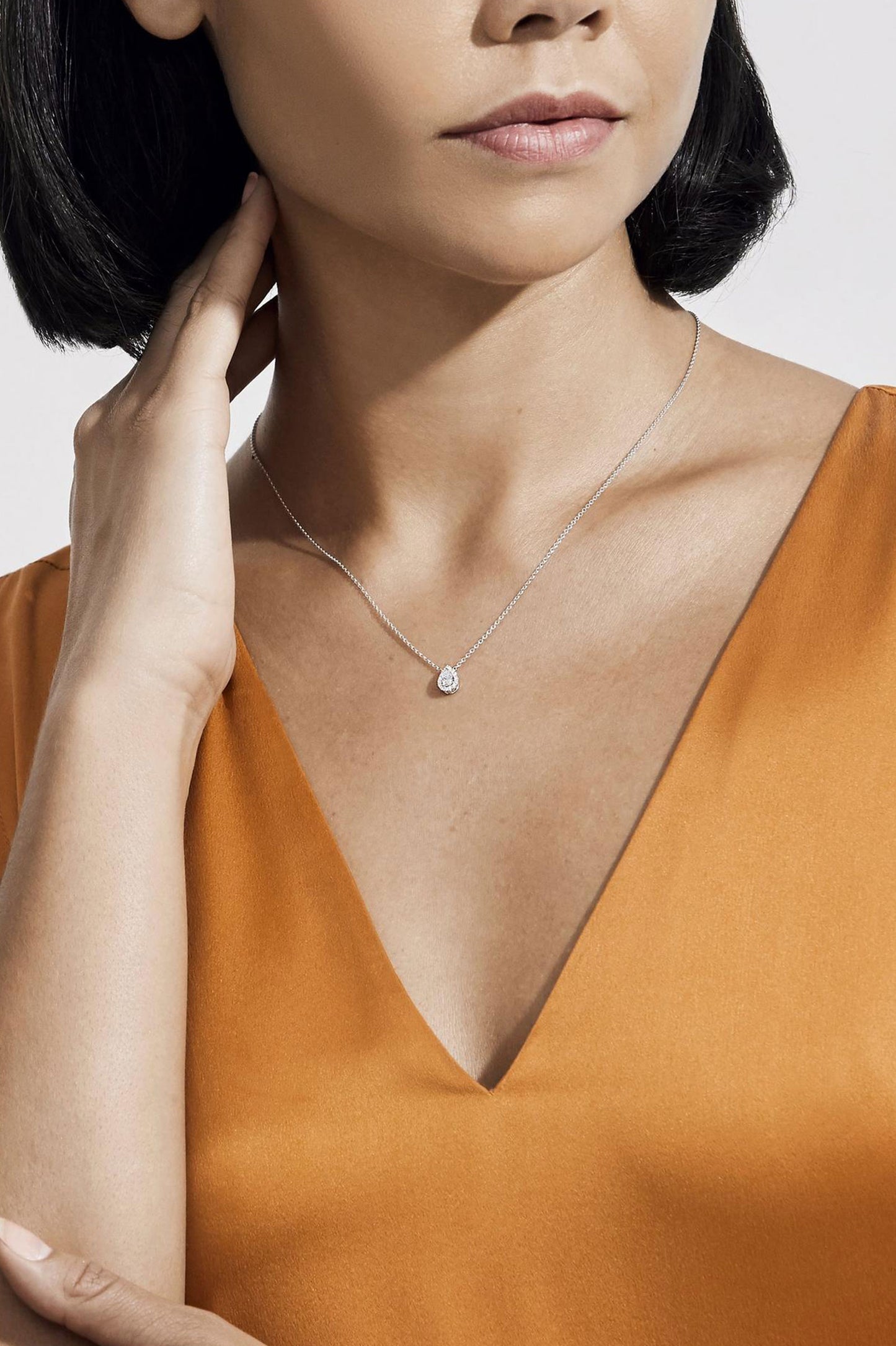 Aura Pear-Shaped Diamond Pendant
