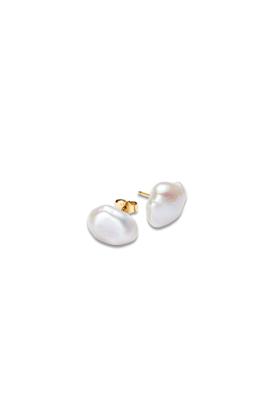 Baroque Treated Freshwater Cultured Pearl Stud Earrings