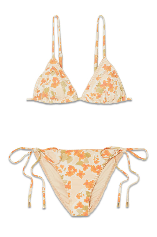 + NET SUSTAIN Scalloped Floral-print Stretch-ECONYL Triangle Bikini