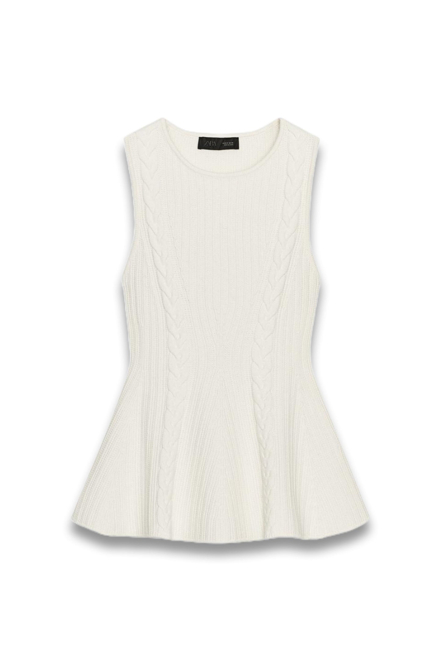 Cable Knit Peplum Top