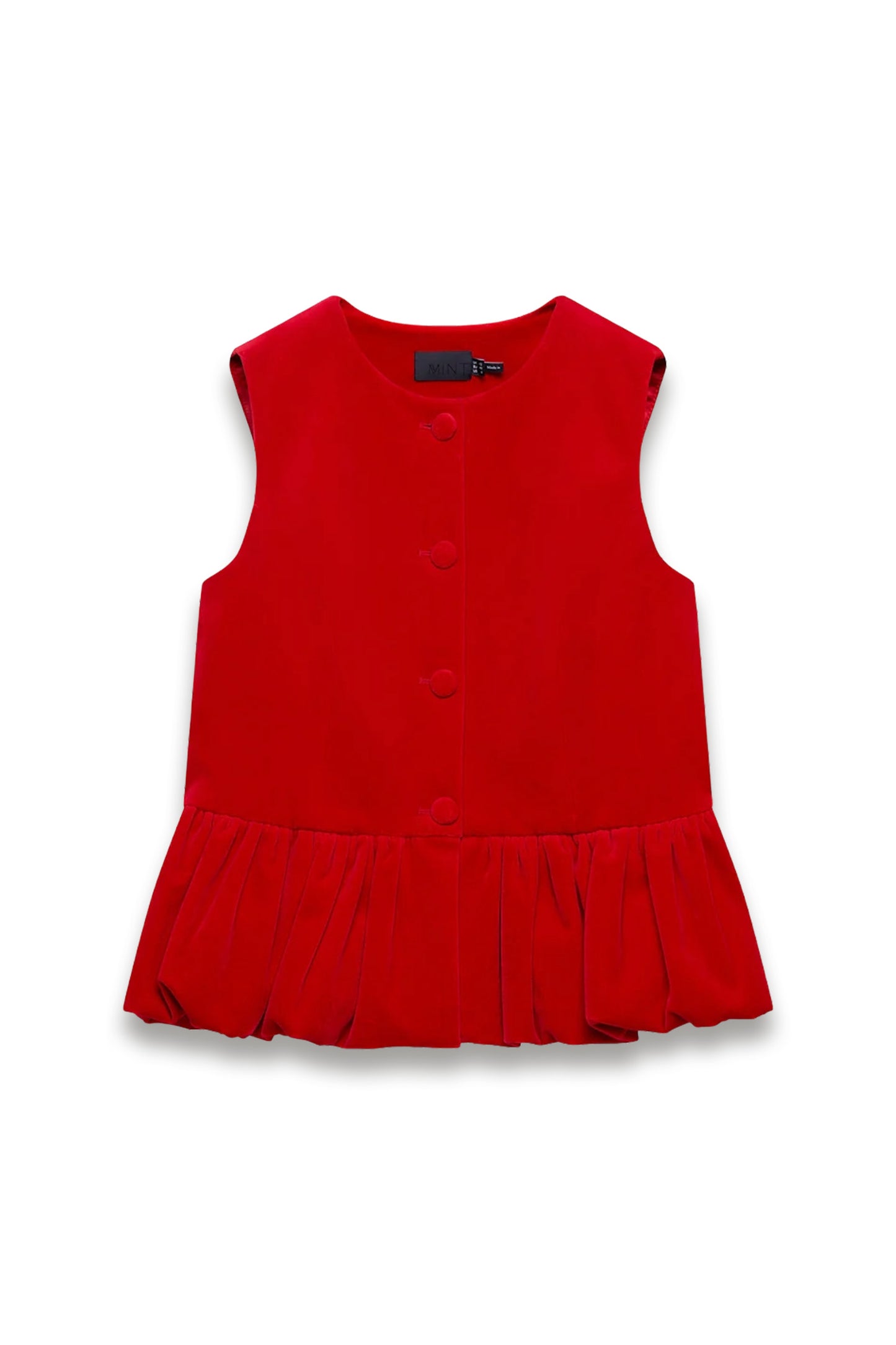 Red Velvet Peplum Waistcoat