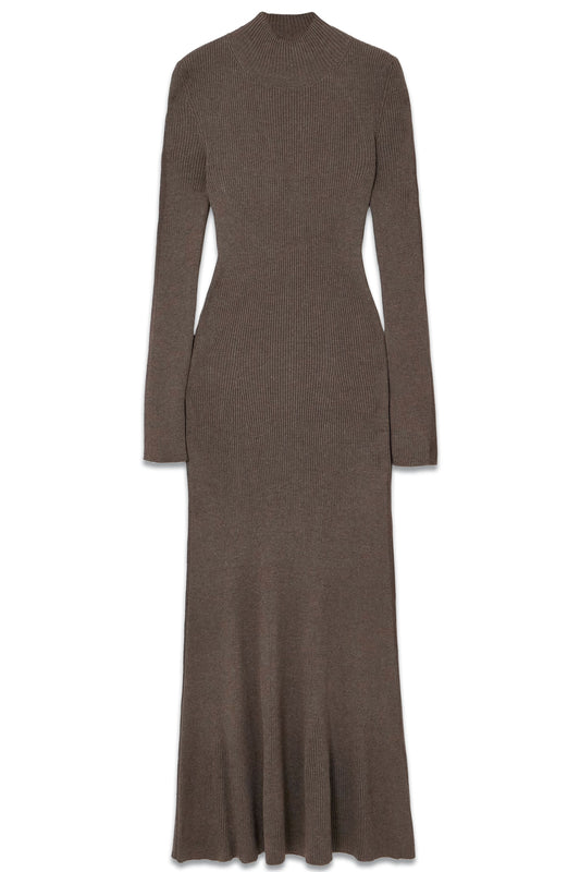 Open-back Ribbed Mulberry Silk-blend Maxi Dress
