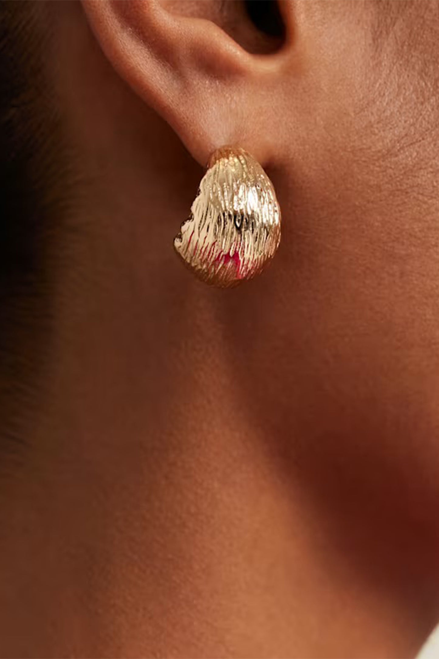 Textured Huggie Hoop Earrings
