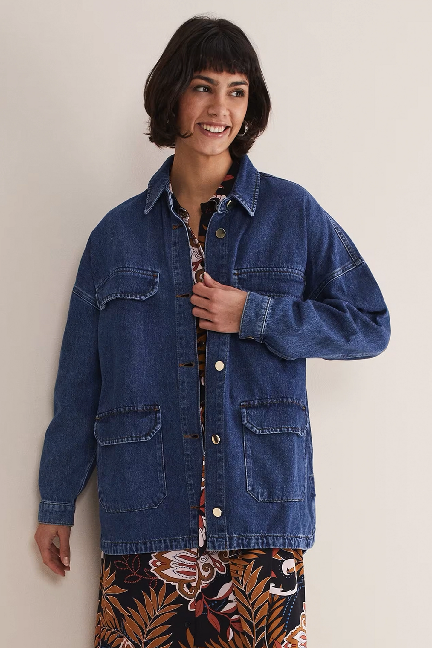 Tianna Oversized Denim Shacket and Scout Cargo Wide Leg Jeans