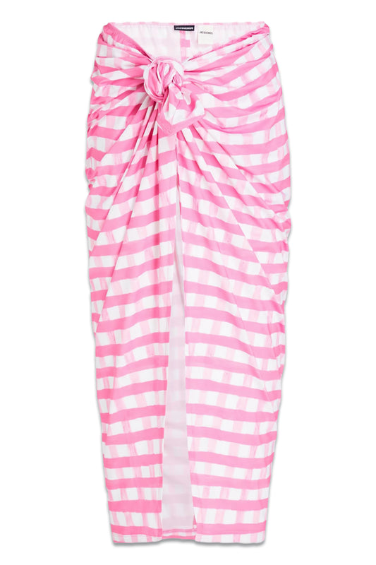 Nodi Knotted Gingham Jersey Pareo