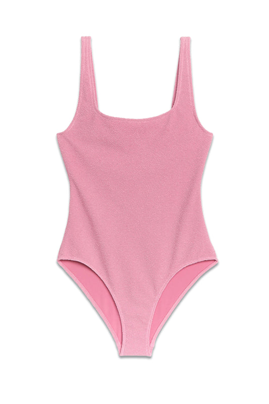Crinkle Square Neck Swimsuit