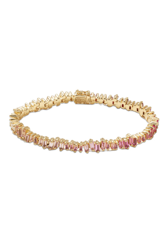 18-karat gold, sapphire and diamond tennis bracelet