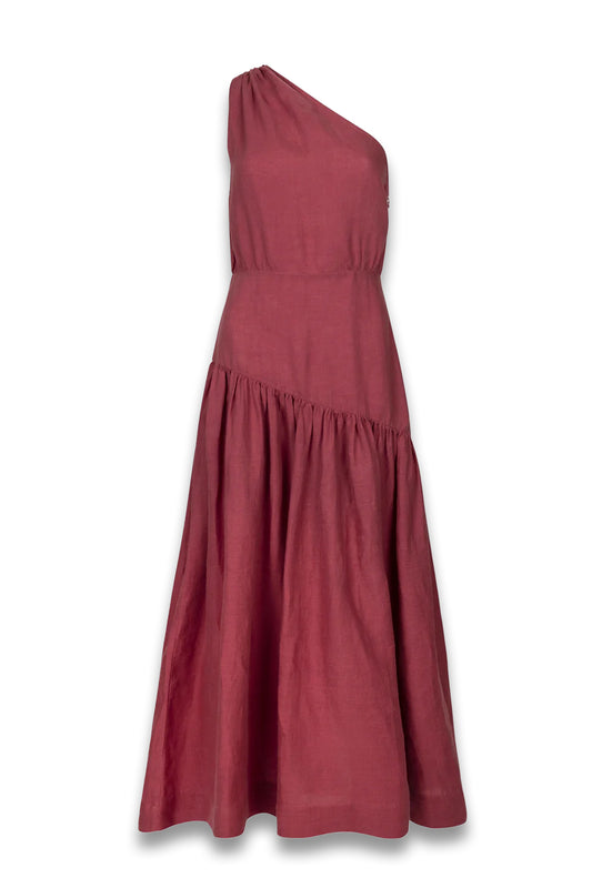 Mariam - Raspberry Linene Dress