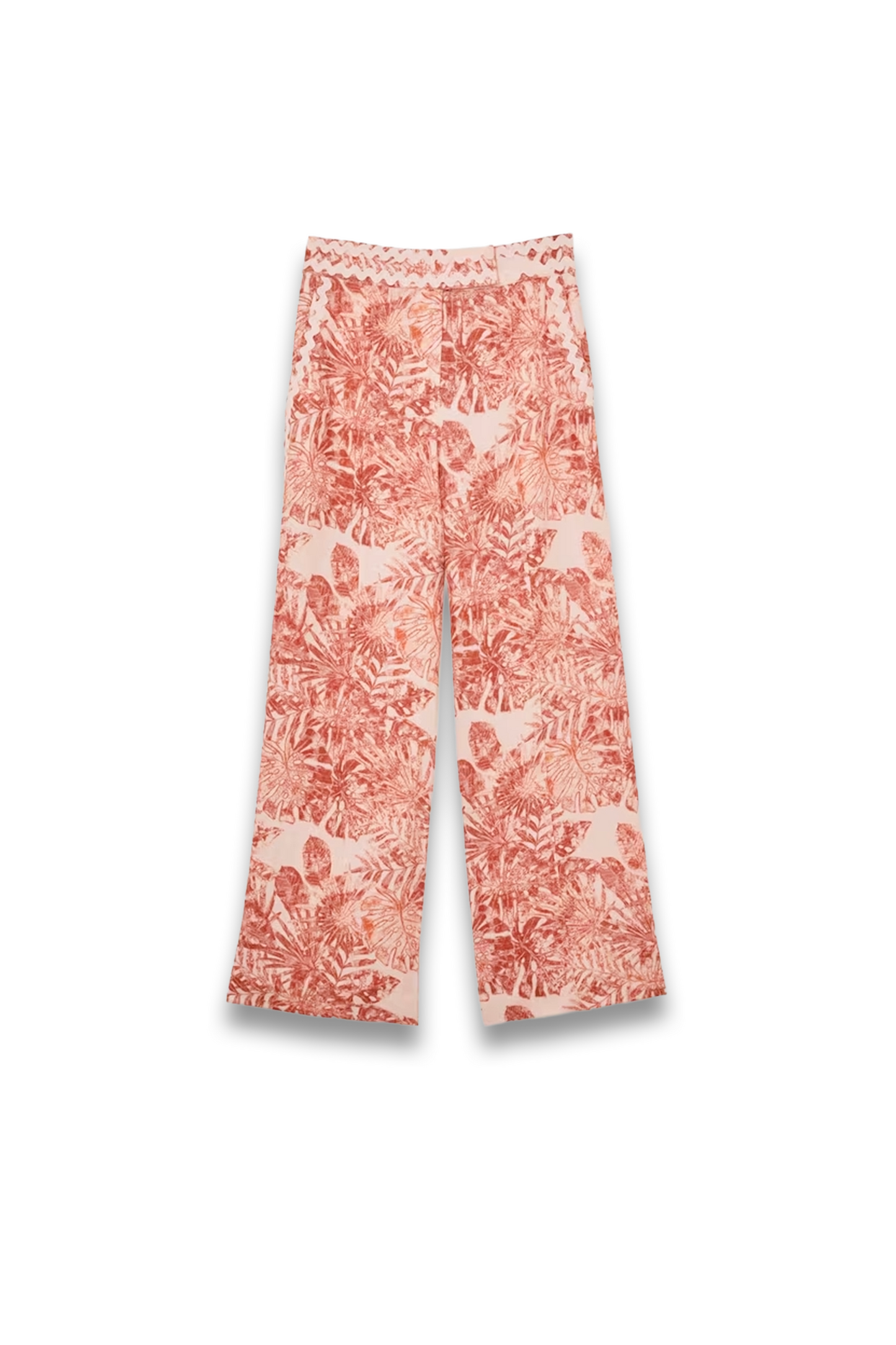 Pale Pink Wide-Leg Trousers