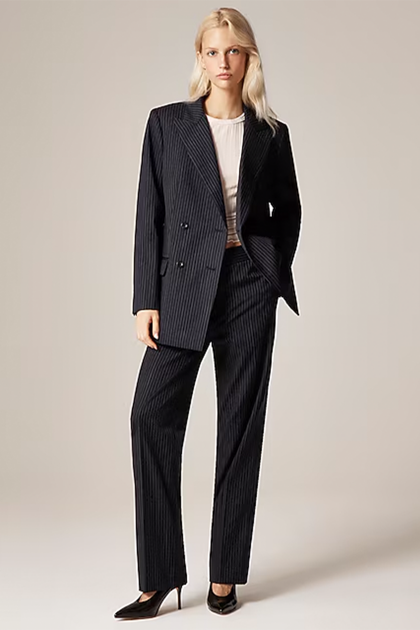 Alex Eagle X J.Crew Relaxed Pinstriped Wool Suit