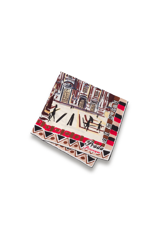 Pittoresque Milan-print Silk Foulard