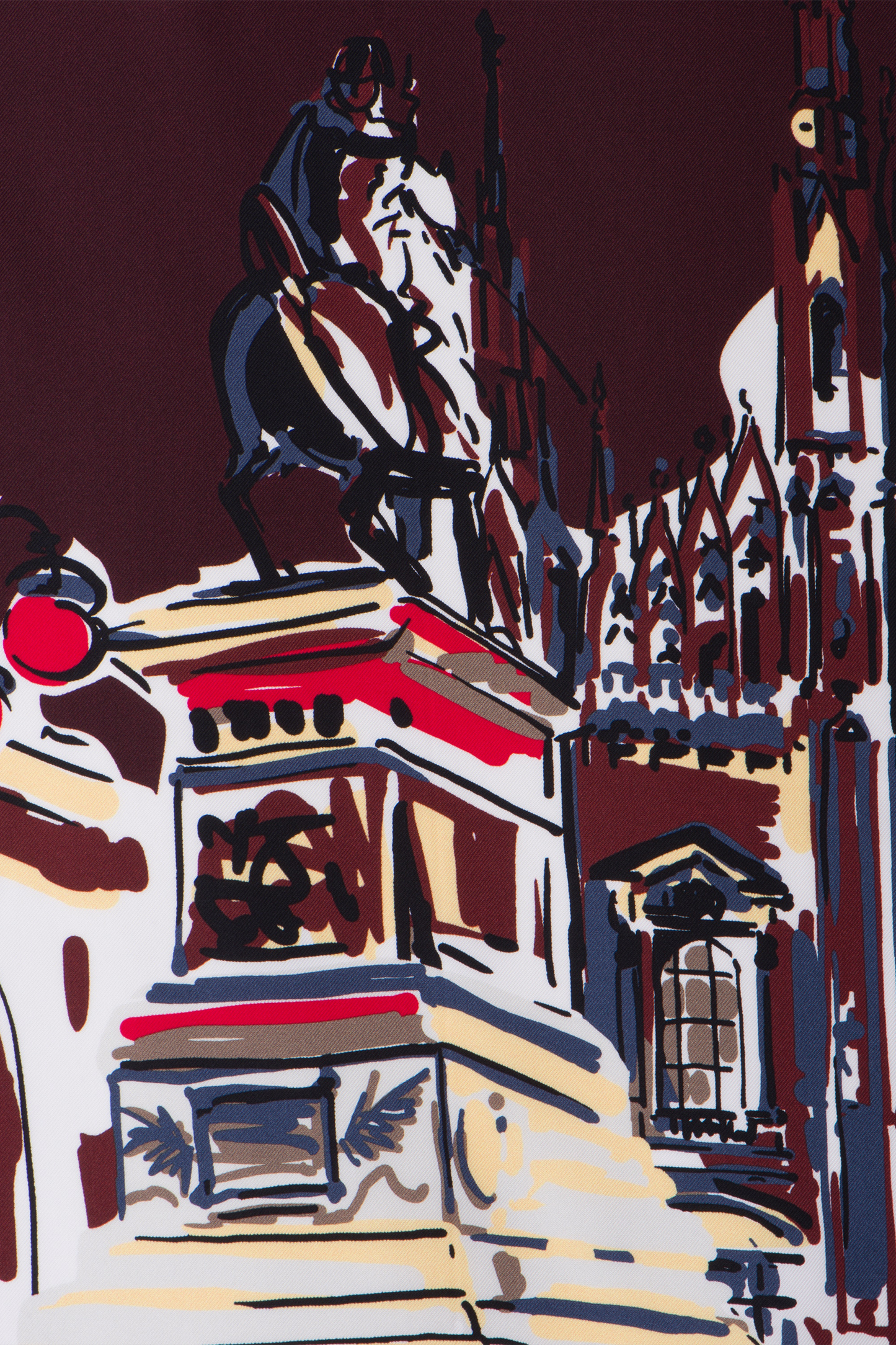 Pittoresque Milan-print Silk Foulard