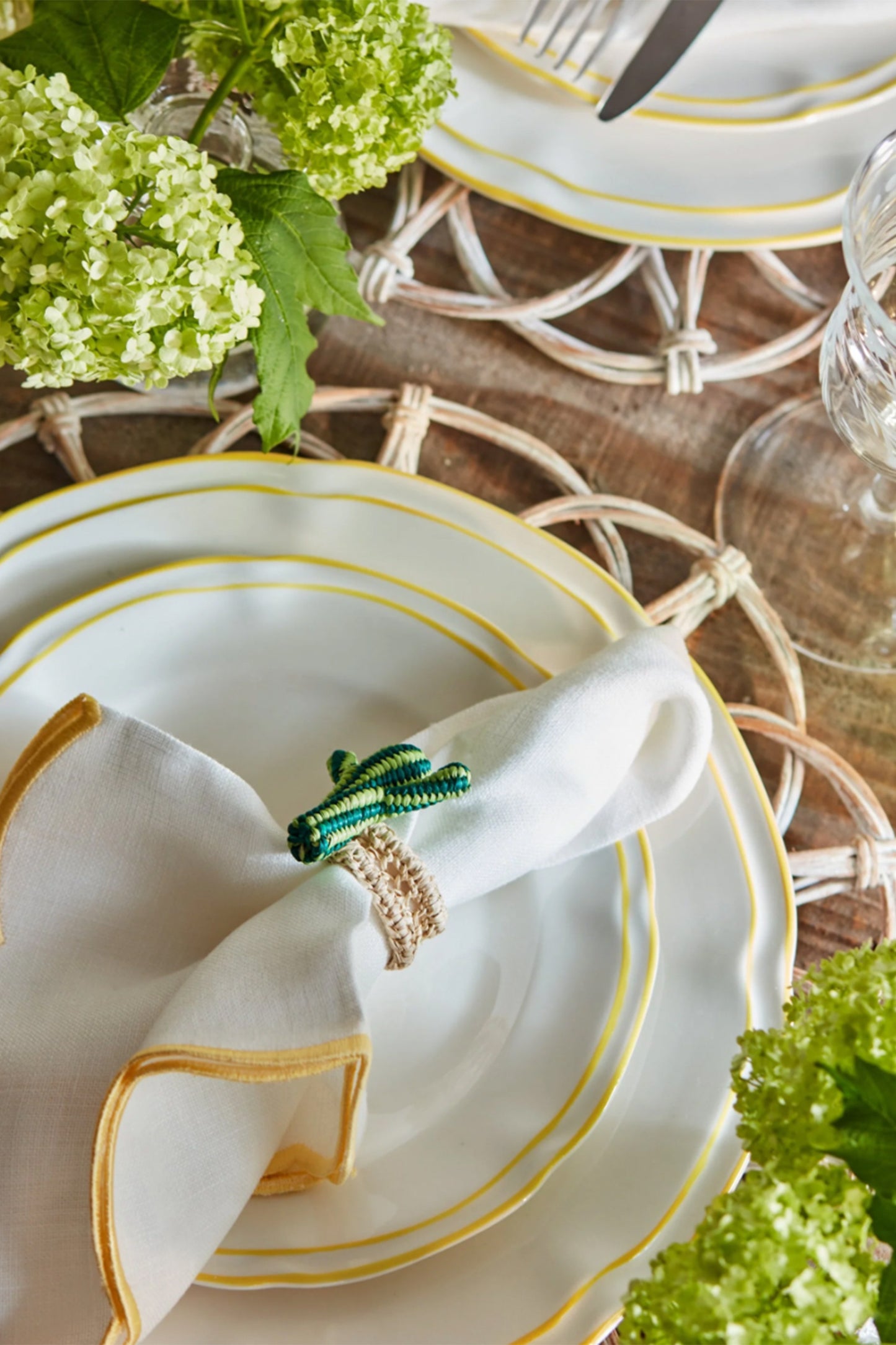 White Portofino Rattan Placemats